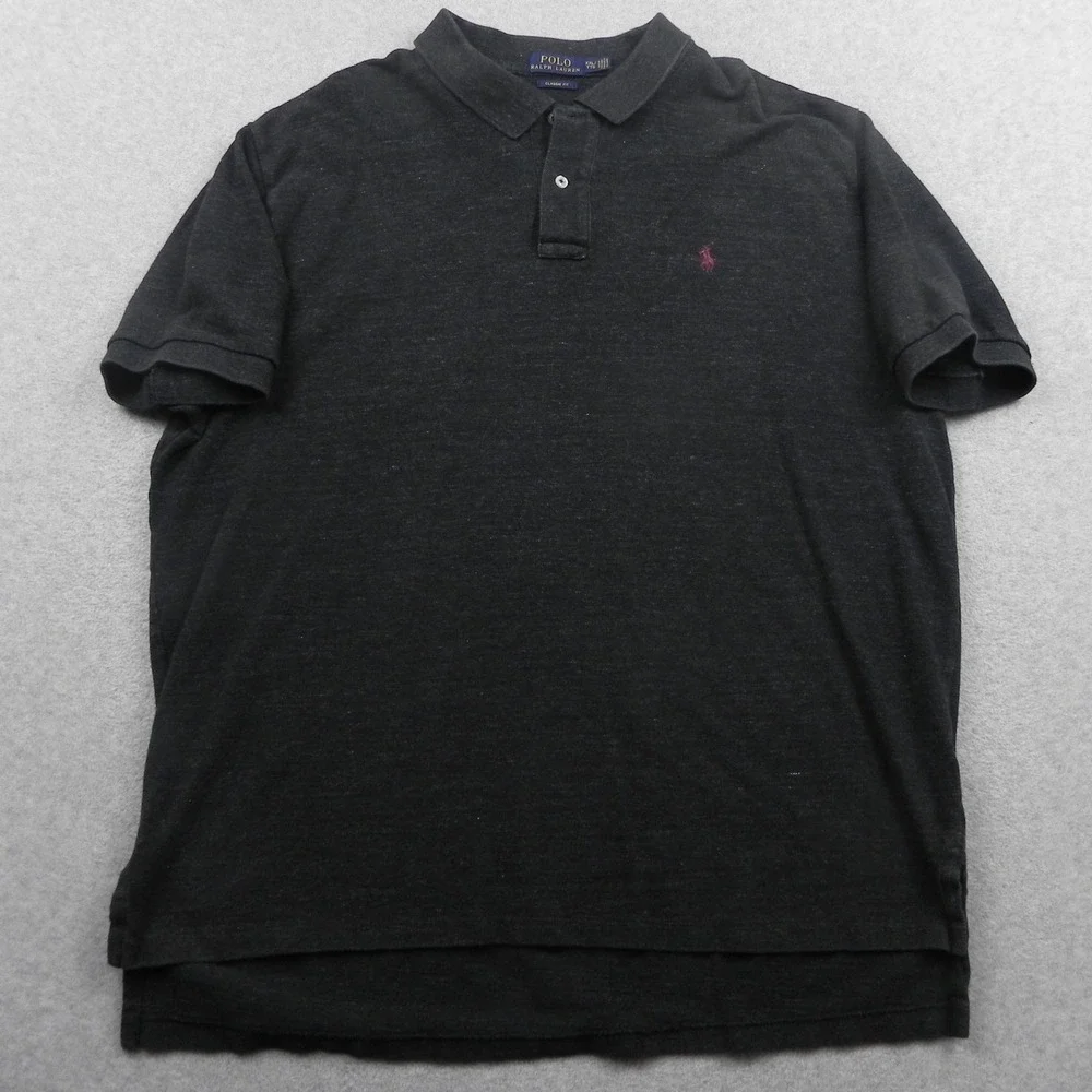 Polo Ralph Lauren Shirt Mens XXL Classic Fit Charcoal Gray Pony Short Sleeve